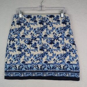 NWT LOFT Corfu Weekend Shift Skirt Sz 6 Lined Vacation Mediterranean Print
